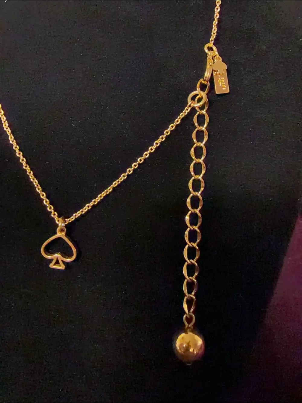 NWOT Kate Spade ♠️ Symbol Necklace 15”-18” Gold Tone